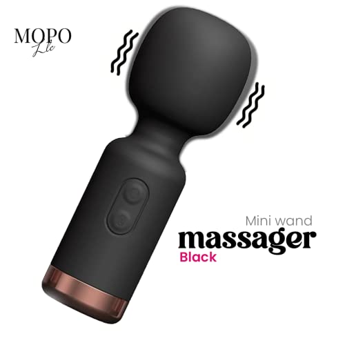 MOPO LLC Massage Wand Vibrator, Clitoral Stimulator, Wireless Sextoy, Quiet & Waterproof, Powerful Personal Clitoris Massager for Women Black