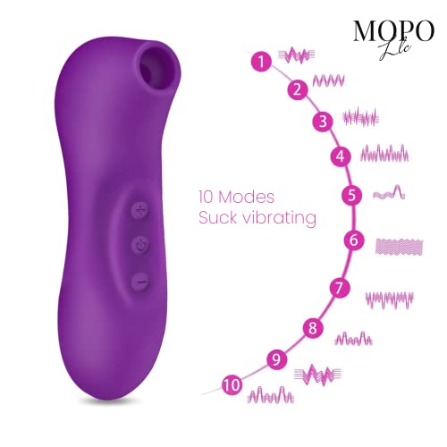 MOPO LLC Clitoral Sucking Vibrator for Clit and Nipple Stimulation with 10 Suction Modes, Adult Oral Sex Toys for Women & Couples Purple