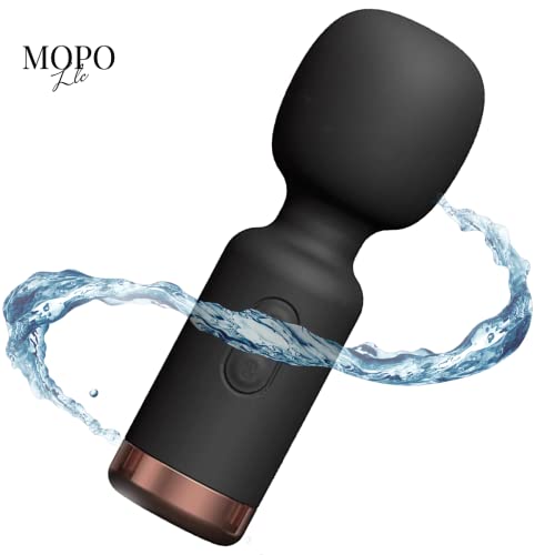 MOPO LLC Massage Wand Vibrator, Clitoral Stimulator, Wireless Sextoy, Quiet & Waterproof, Powerful Personal Clitoris Massager for Women Black