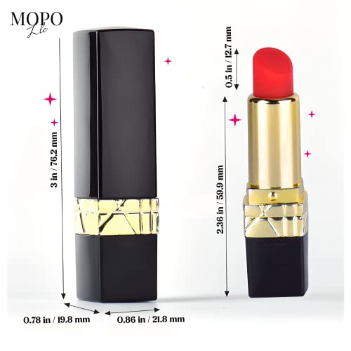 MOPO LLC Bullet Lipstick G Spot Vibrator - Lipstick Shaped Tip with 10 Vibration Modes Discreet Pocket Womens Vibrator for Her, Rechargeable Soft Powerful Vibrating Adult Toy Gold