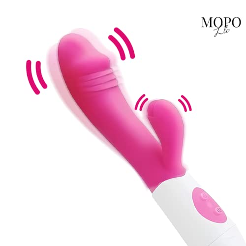 MOPO LLC Realistic Rabbit Vibrator Dildo for Women Vaginal Health G Spot Vibrator, Waterproof Clitoral Stimulator for Beginners Rechargeable Adult Sex Toys Pink