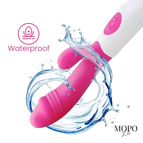 MOPO LLC Realistic Rabbit Vibrator Dildo for Women Vaginal Health G Spot Vibrator, Waterproof Clitoral Stimulator for Beginners Rechargeable Adult Sex Toys Pink